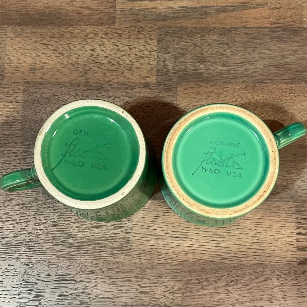 Vintage Fiesta Tom and Jerry Mugs in Original Green